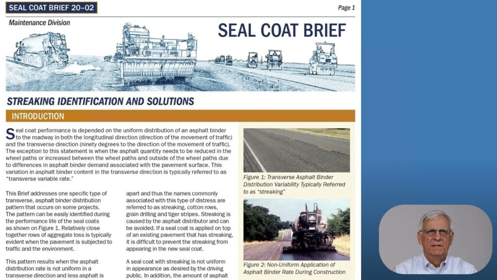 Seal Coat Brief 20-02: Streaking Identification and Solutions